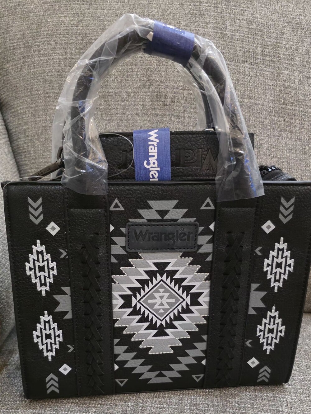 Wrangler Black Aztec Print Tote Bag